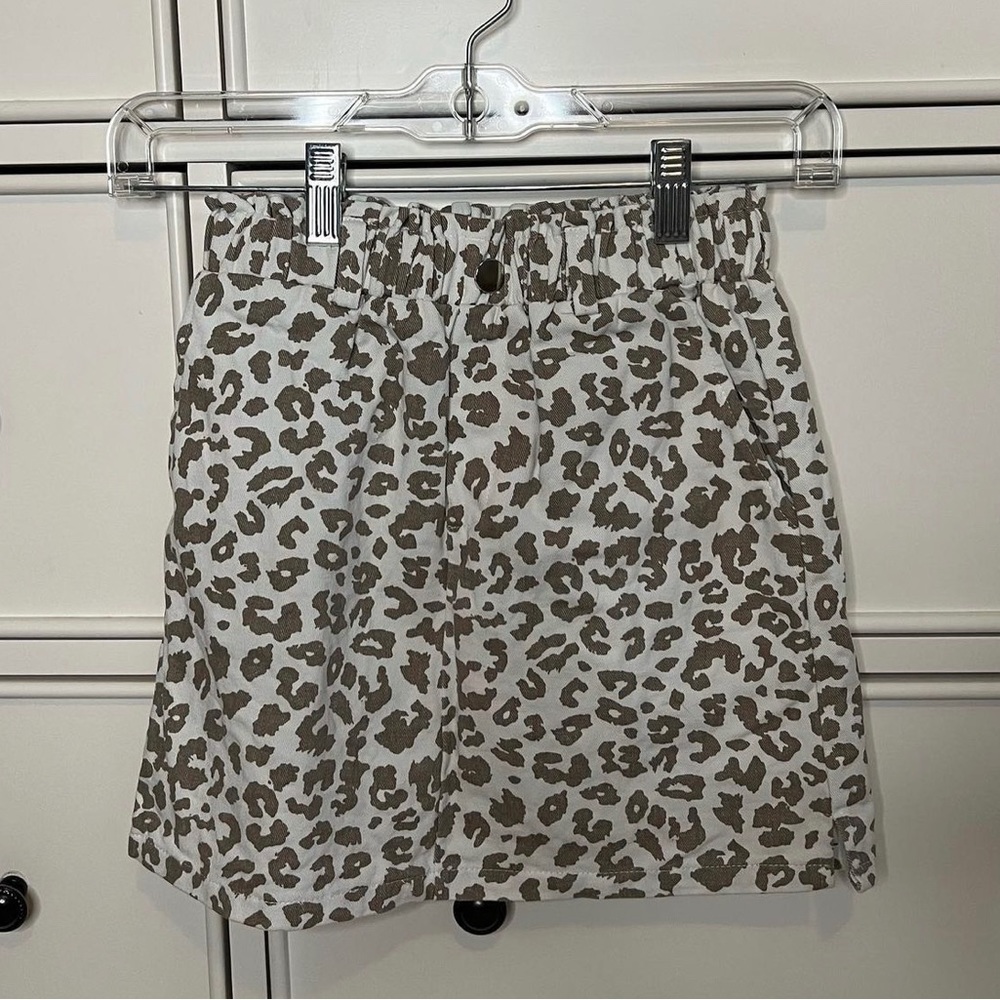 shein cheetah jean skirt